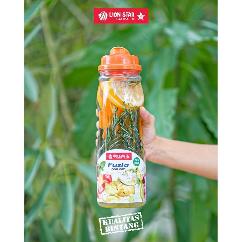 Botol Air Minum Lion Star L-27 Fusia Cool Pot 1,2 Liter/ Botol Minum Plastik/ Botol Minum Plastik Te