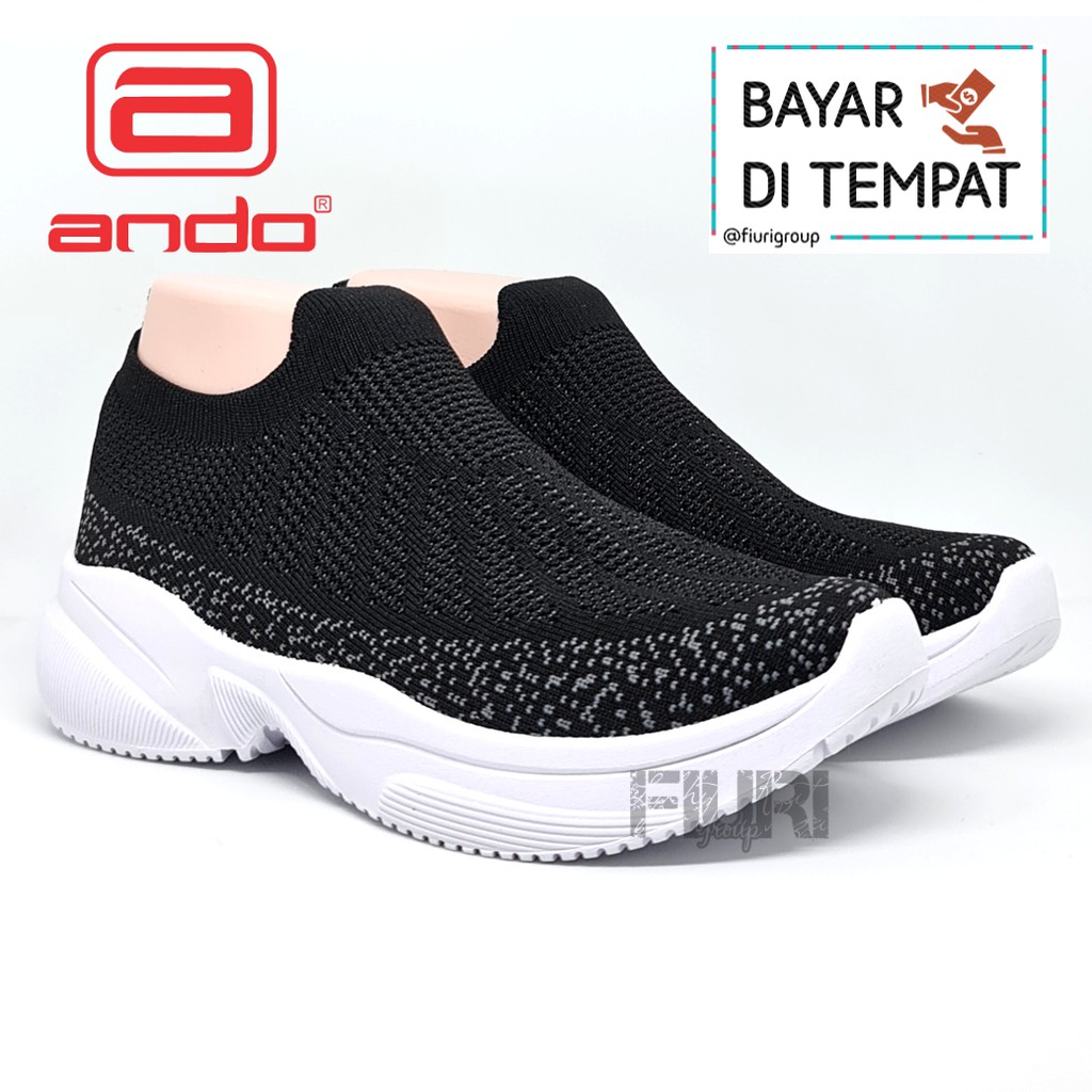 FIURI - Ando Original - NAOMI 37-40 HITAM PUTIH - Sepatu Kets Wanita - Sepatu Sneakers Wanita - Sepa