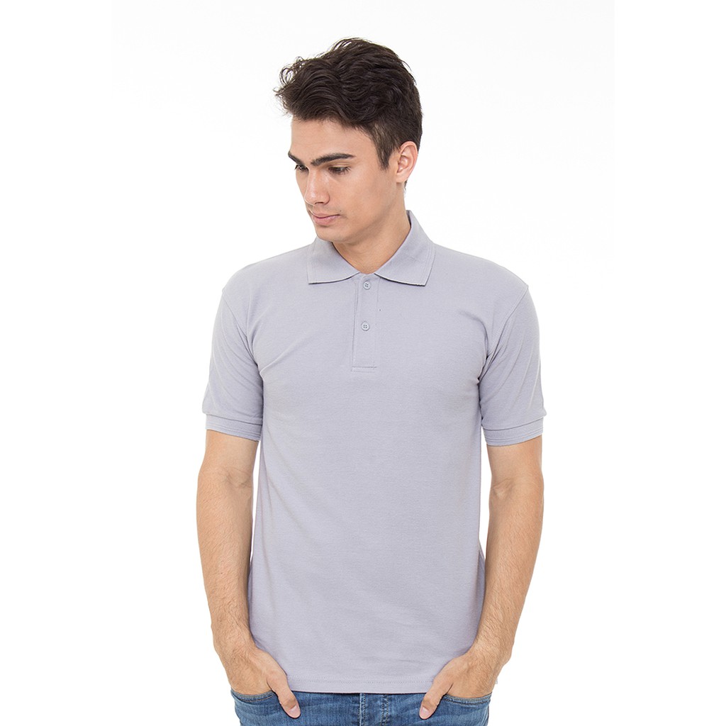 Edoeyy Polo  Shirt Abu  Muda  Koas Polo  Polo  Kaos  Kerah Pria 