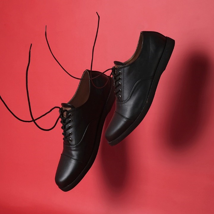 Oxford Full Black - Sepatu Pantofel Pria Kulit Formal Kantor Kasual Kerja Kuliah Oxford - Pantopel