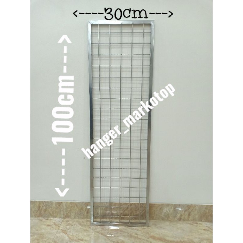 ram jaring bingkai 30x100 crhome