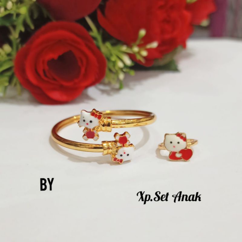 Gelang BABY Bangle gratis cincin Karakter Gold termurah ANTIKARAT (COD)