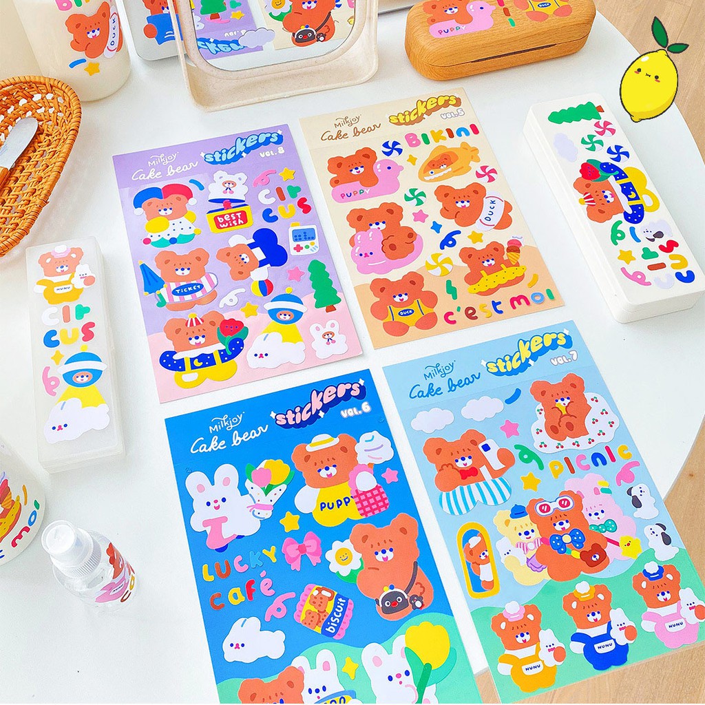 

Stiker Lucu Milkjoy Cake Bear Big Diary Deco Stickers