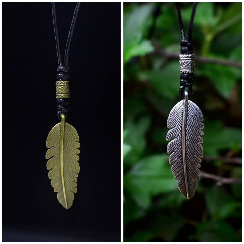 kalung Etnik motif bulu / kalung pria / kalung pria keren