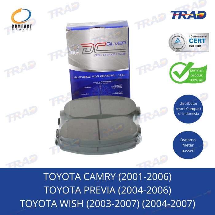 Kampas Rem Depan, Belakang COMPACT Toyota Camry, Previa, Wish