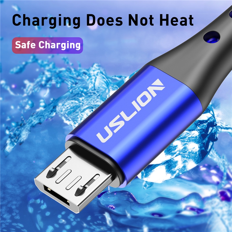 SAMSUNG Uslion Kabel Data / Charger Micro USB Fast Charging 3A Panjang 2m Untuk Xiaomi Redmi S7