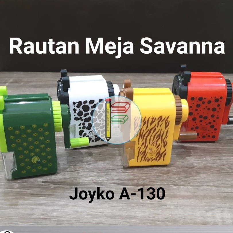 Rautan Putar Pensil Meja Motif Animal Hewan Savanna / Rautan Joyko A-130