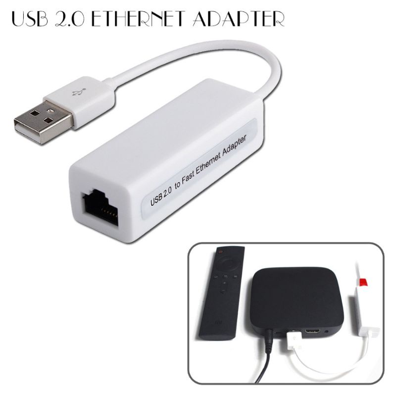 USB TO LAN USB 2.0 HIGH SPEED Ethernet Adapter Putih 100MBS