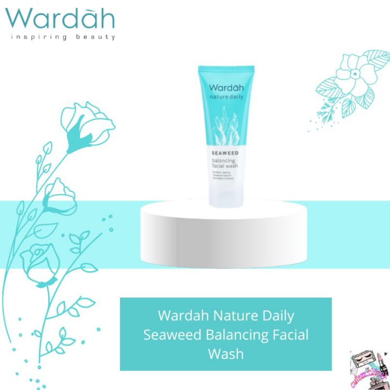 ☃Cutezz_Ching1☃Wardah Nature Daily Seaweed Balancing Facial Wash 60ml-  pembersih wajah dengan non soap