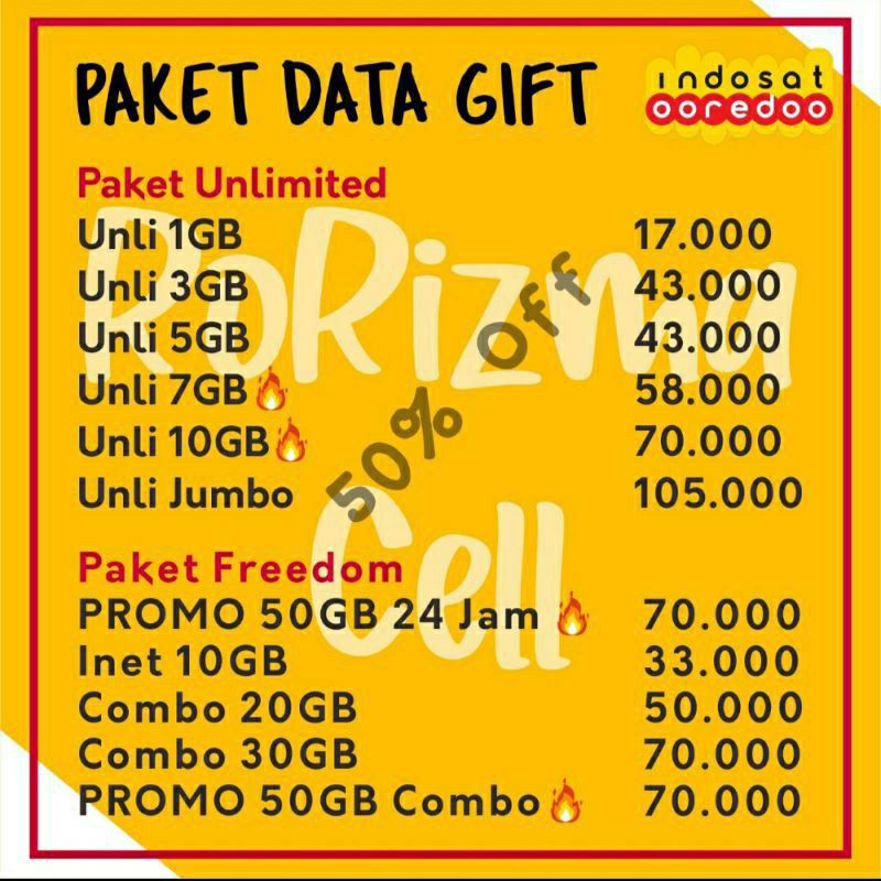 Paket Data Gift Indosat/im3