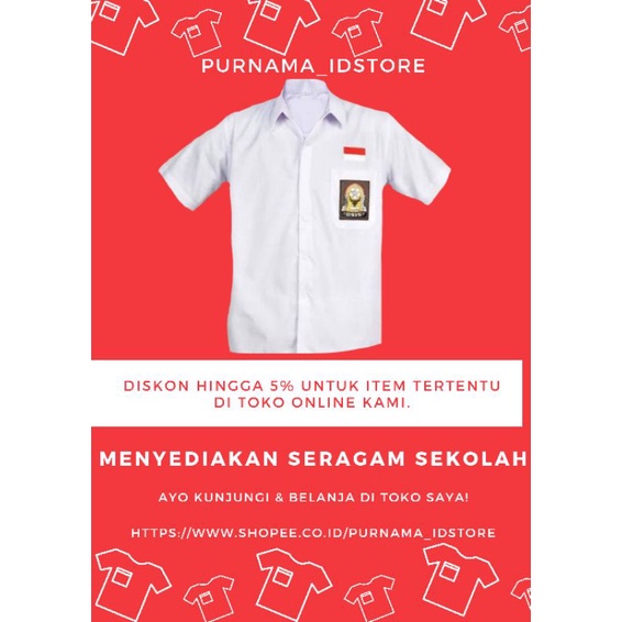 Baju sekolah sma putih pria wanita