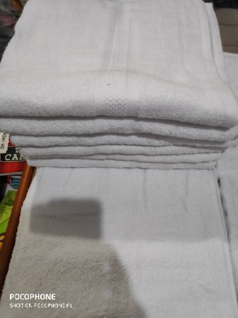 HANDUK PUTIH HOTEL SUPER PREMIUM 5 STAR, BATH TOWEL 70 X 140 / HANDUK PREMIUM  PUTIH KATUN, SERAPAIR