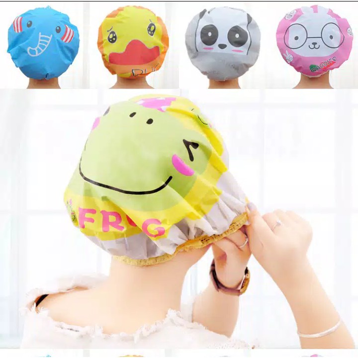 Shower Cap Karakter Topi Keramas Topi Mandi