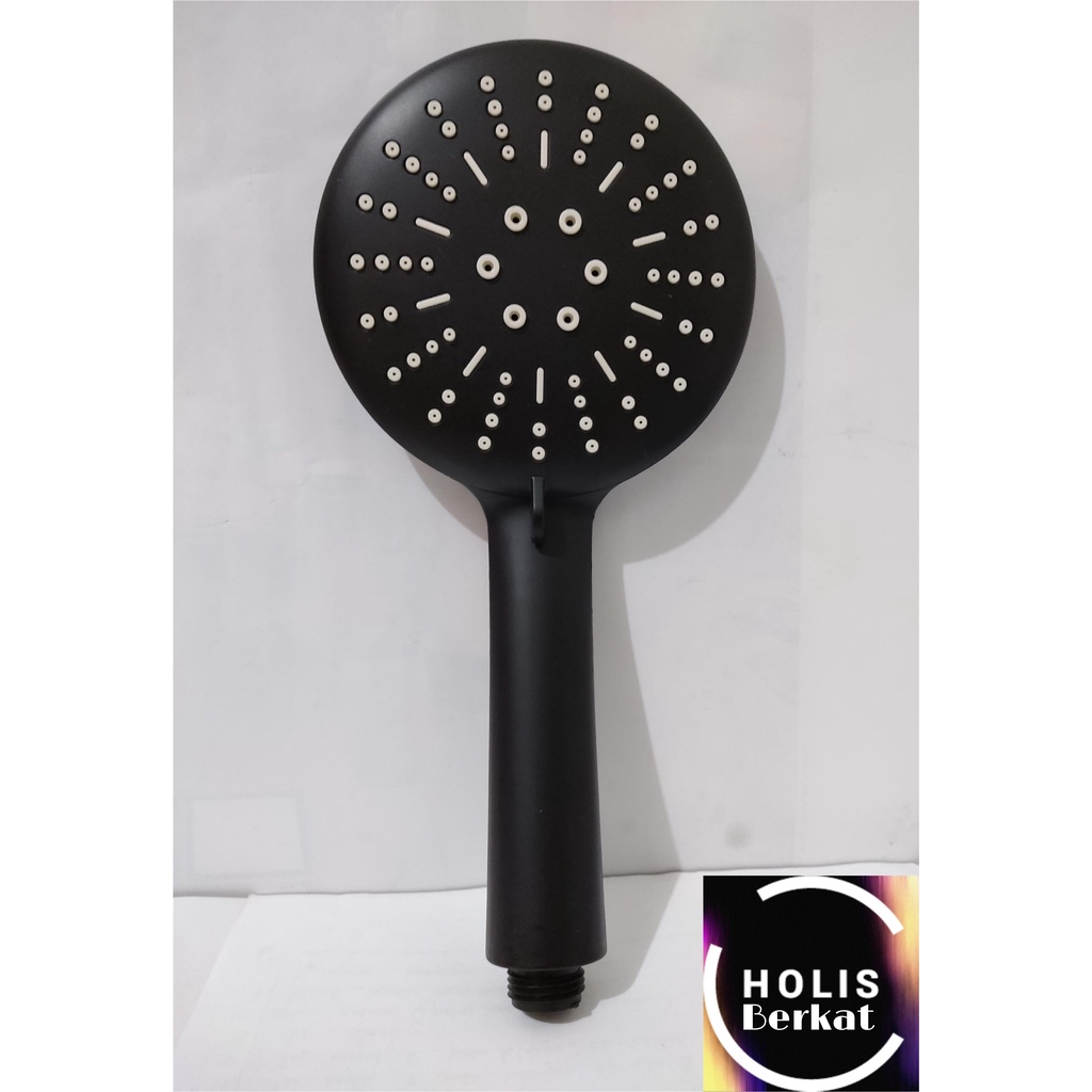 Kepala Hand Shower Mandi PVC / Head Hand Shower Hitam 3 Mode