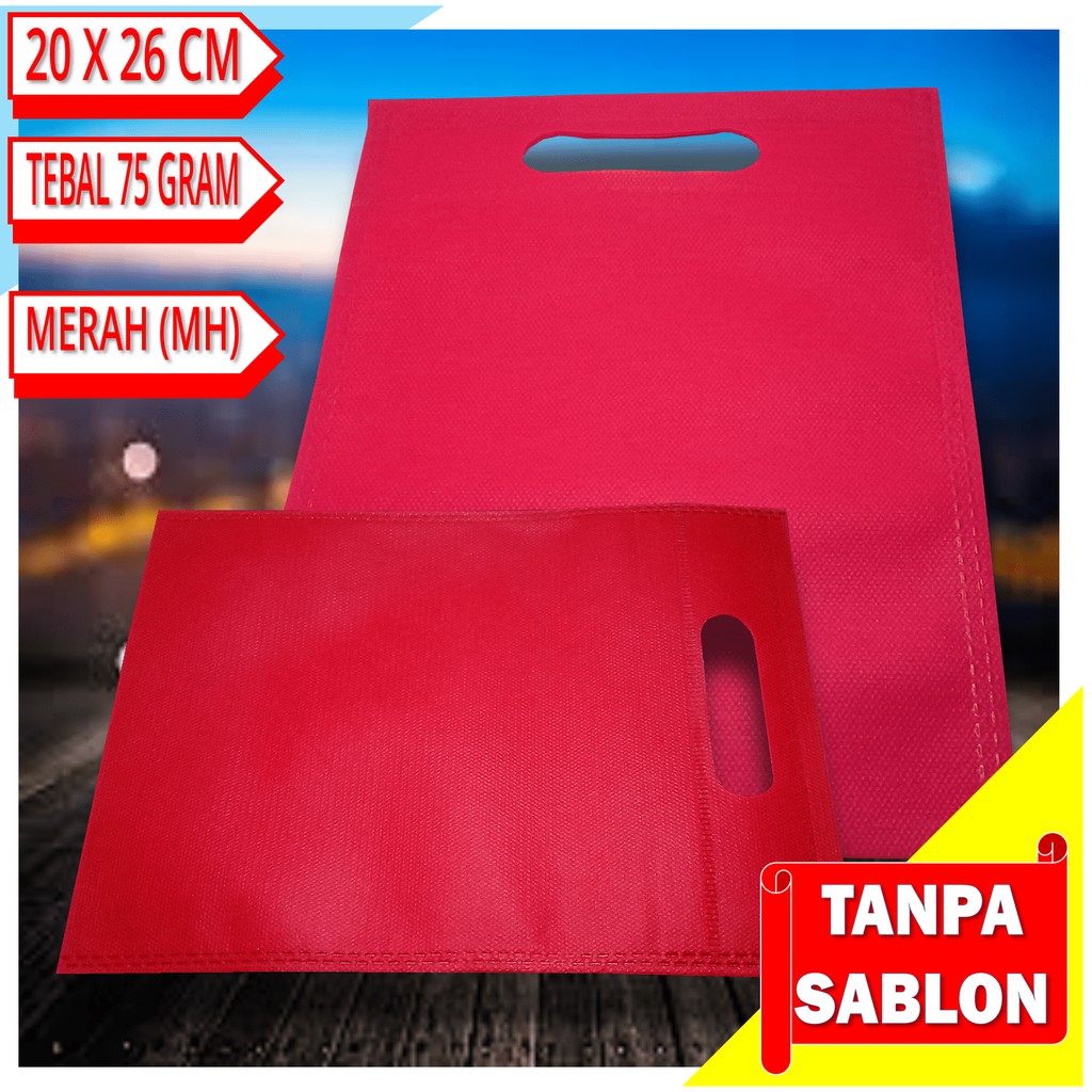 

Tas Spunbond Model Plong 20 x 26 cm warna Merah (MH)