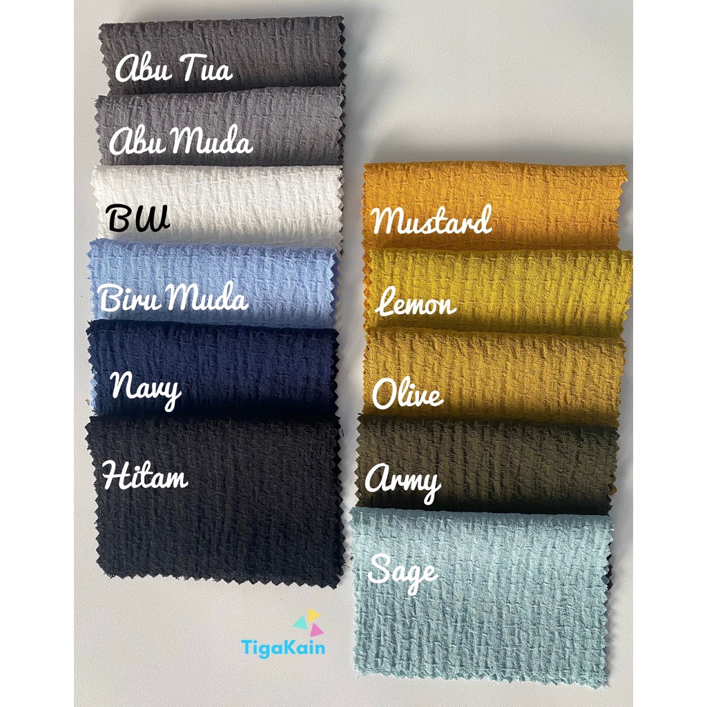 0.5 Meter Kain Wolly Crinkle Bahan Crinkle Stretch Premium