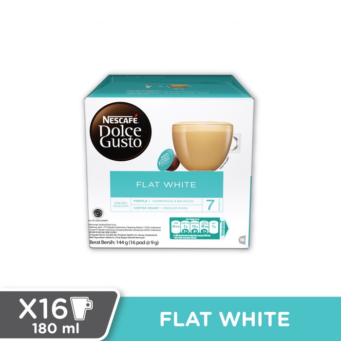 

Nescafe Dolce Gusto Flat White 16 Capsule Coffee Kapsul Kopi