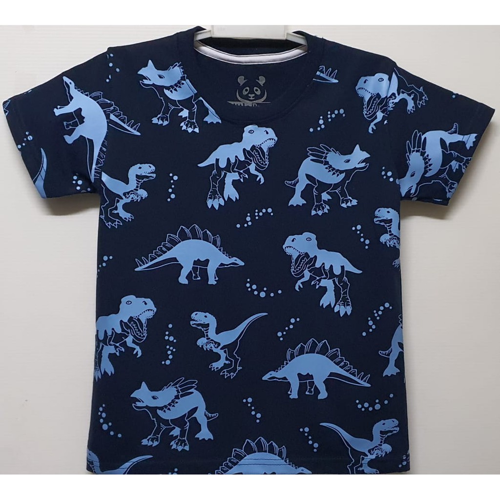Rka Kco Kaos Anak Karakter New Dino Fullprint Biru Navy Shopee Indonesia