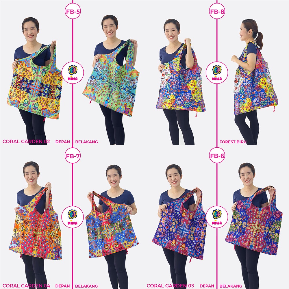 TAS LIPAT BELANJA | FOLDABLE BAG | MIWA PATTERN