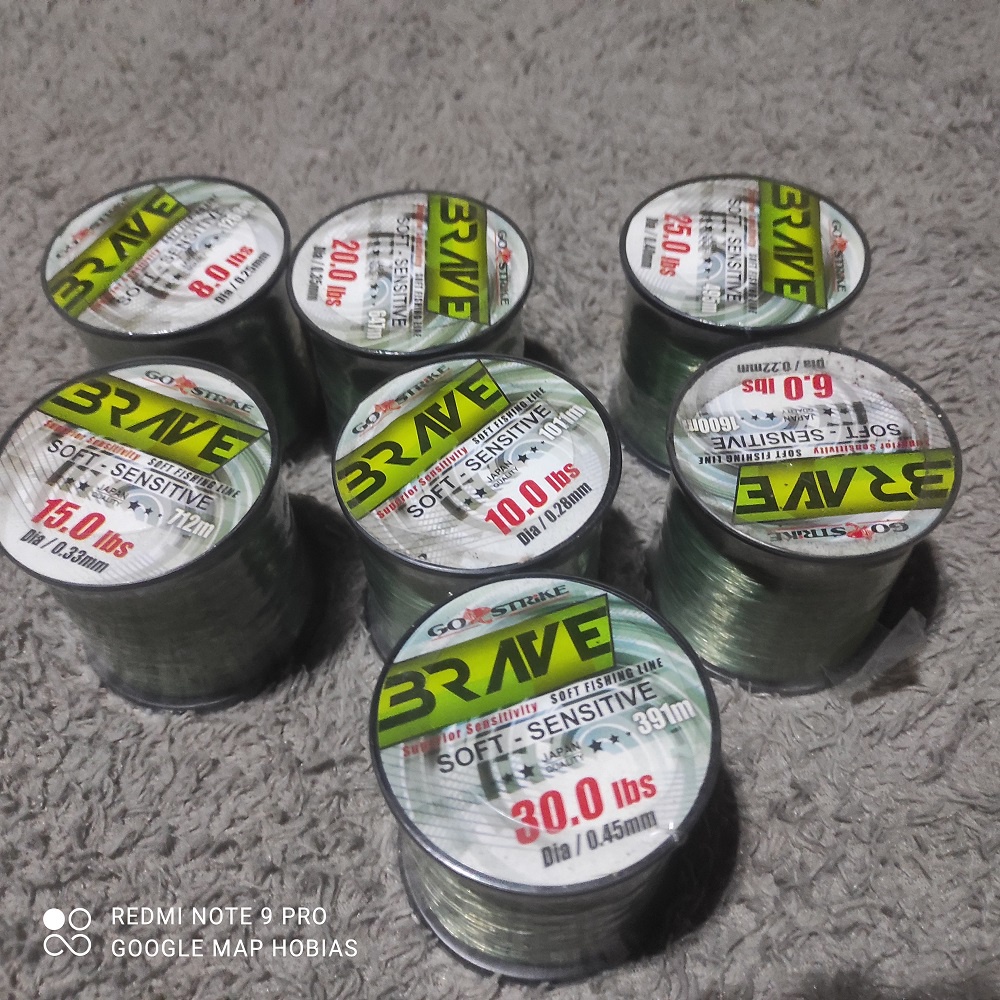 Senar pancing laut Go strike BRAVE 0.22mm. 0.25mm. 0.28mm. 0.33mm. 0.35mm. 0.40mm. 0.45mm
