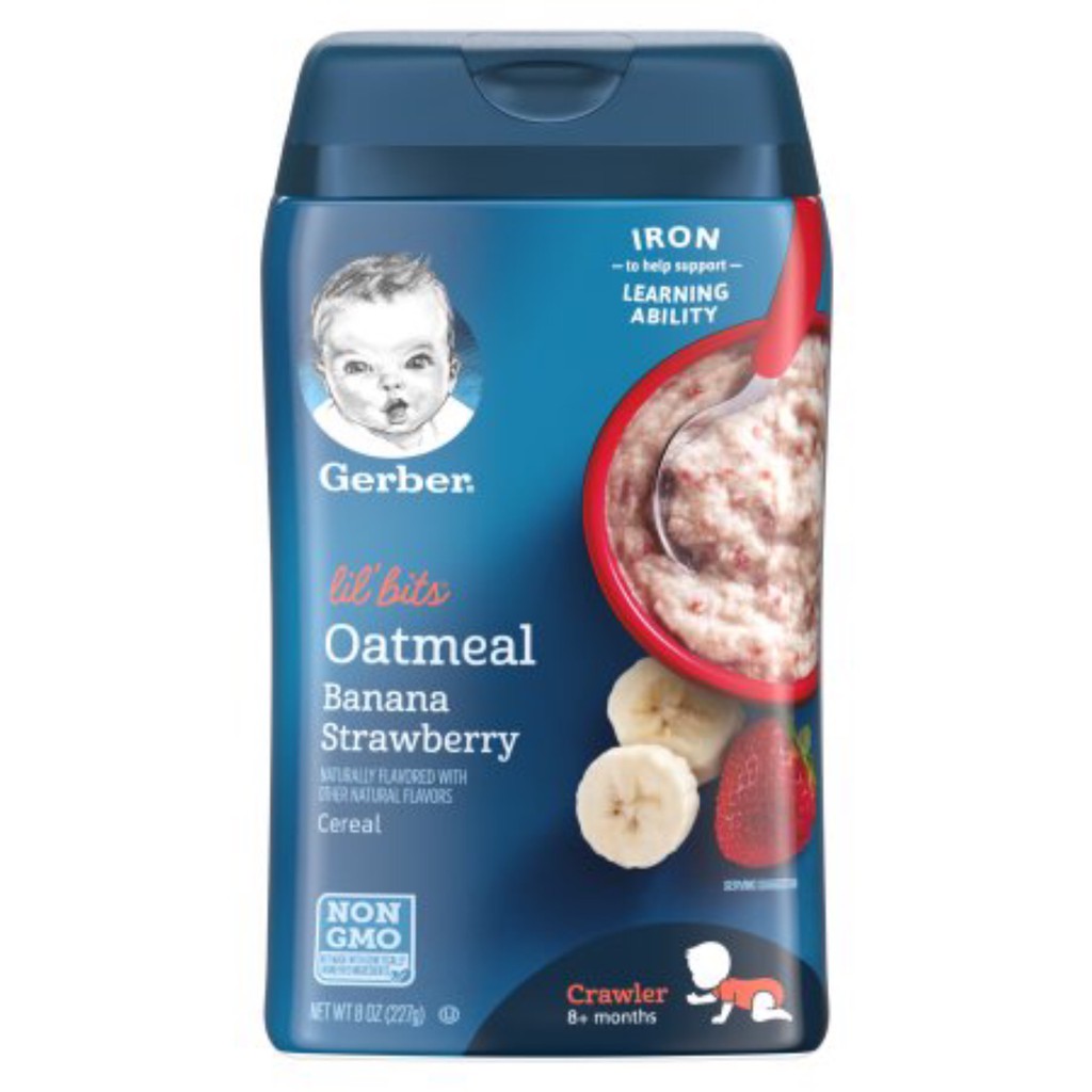 gerber lil bits oatmeal banana strawberry cereal