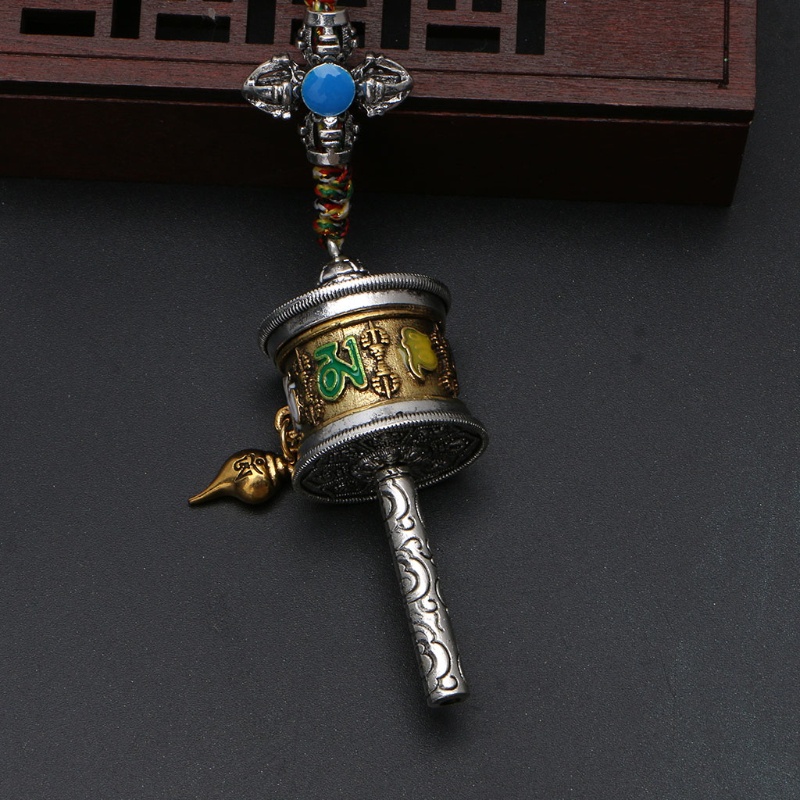 SIY  Prayer Wheel Spinner Keychain Om Mani Padme Hum Spirits Tibetan Buddhism Keyring