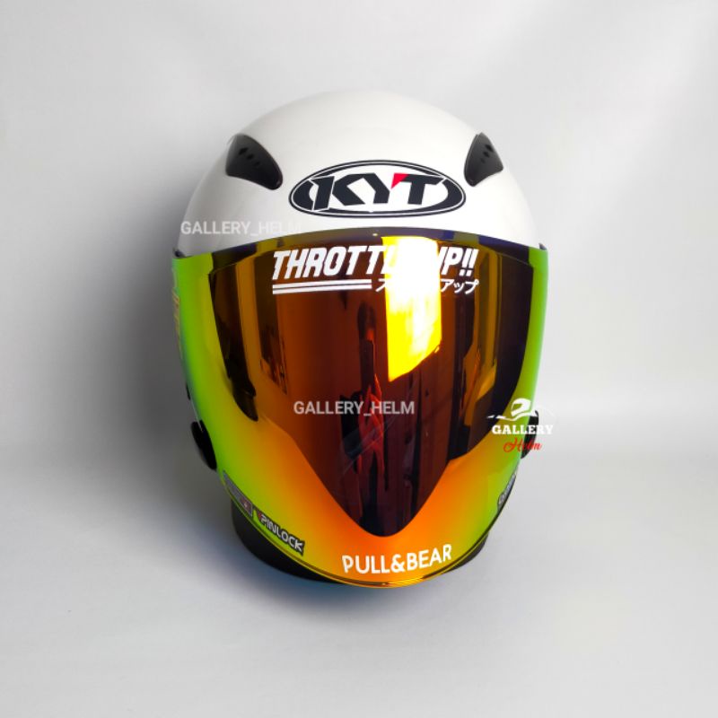 HELM KYT GALAXY FLAT R PUTIH | PAKET GANTENG VISOR VENOM-8