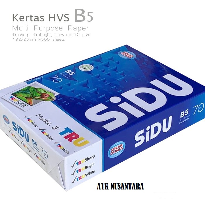 

(100 LEMBAR) KERTAS HVS SIDU B5