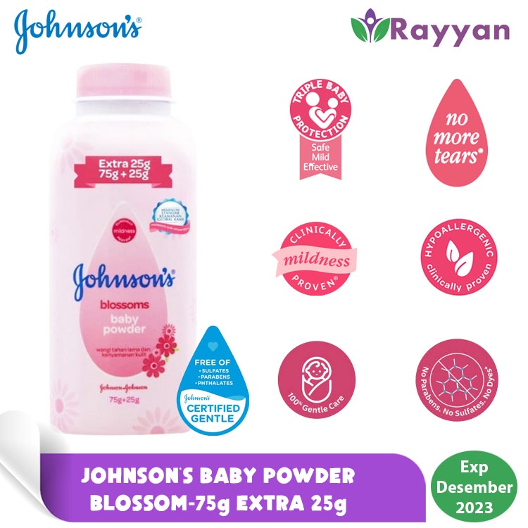 Johnson's Baby Powder Blossom 75 g EXTRA 25 g Harum Wangi | Bedak Bayi Johnson's | Bedak Bayi Lembut