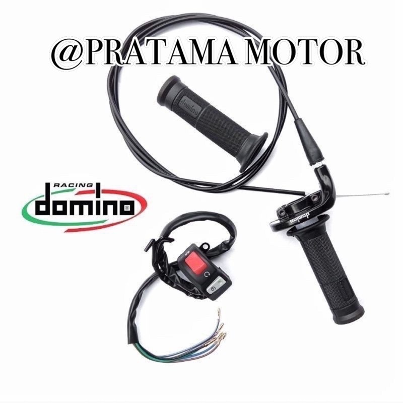 PAKET Gas spontan Domino matic kabel panjang 190cm plus saklar kanan on off stater OSS UNIVERSAL SEMUA MATIC CRF KLX DLL