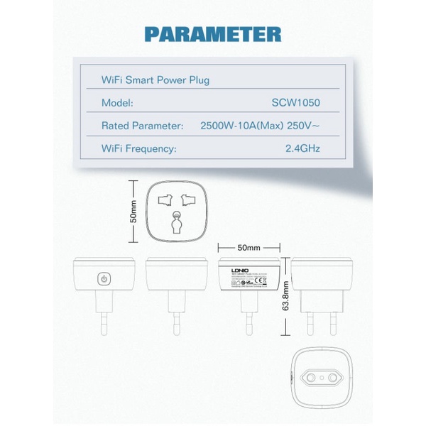 LDNIO SCW1050 - WiFi Smart Power Plug - Colokan Listrik Pintar