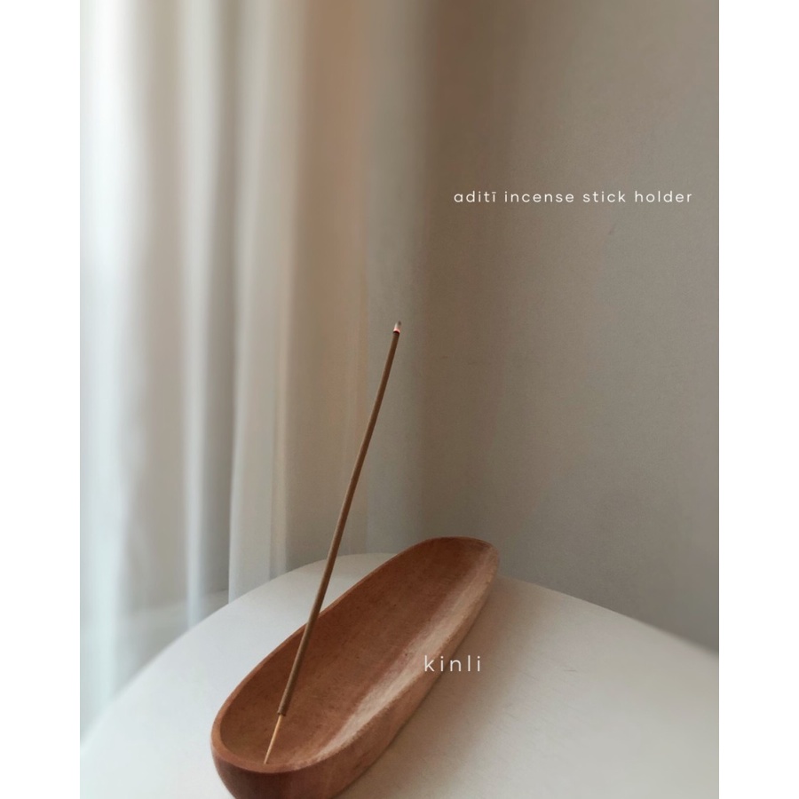 aditi wooden incense stick holder burner tempat dupa kayu natural