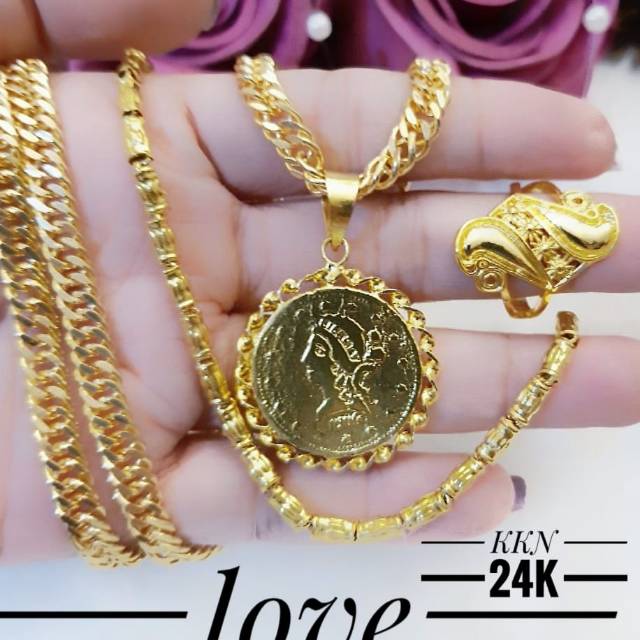 Xuping set perhiasan lapis emas 24k 2864k