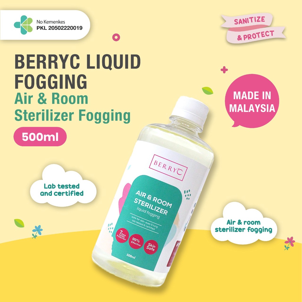 BerryC Bundle 900W Mesin + 500ml Liquid Fogging Smoke Fog Mesin Asap Disinfektan Air Sterilizer Pembersih Udara Virus Bakteri COVID-19 HFMD Flu Singapore Room Ruangan Jamur Sanitize Sanitizer Sanitiser Aman Interior Kantor Rumah Food Contact Safe Pet Kids