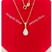 (COD)KALUNG PERAK JEDAR ROSE GOLD LIONTIN OVAL ASLI SILVER 925 LAPIS EMAS KUNING KUALITAS TERBAIK!!!