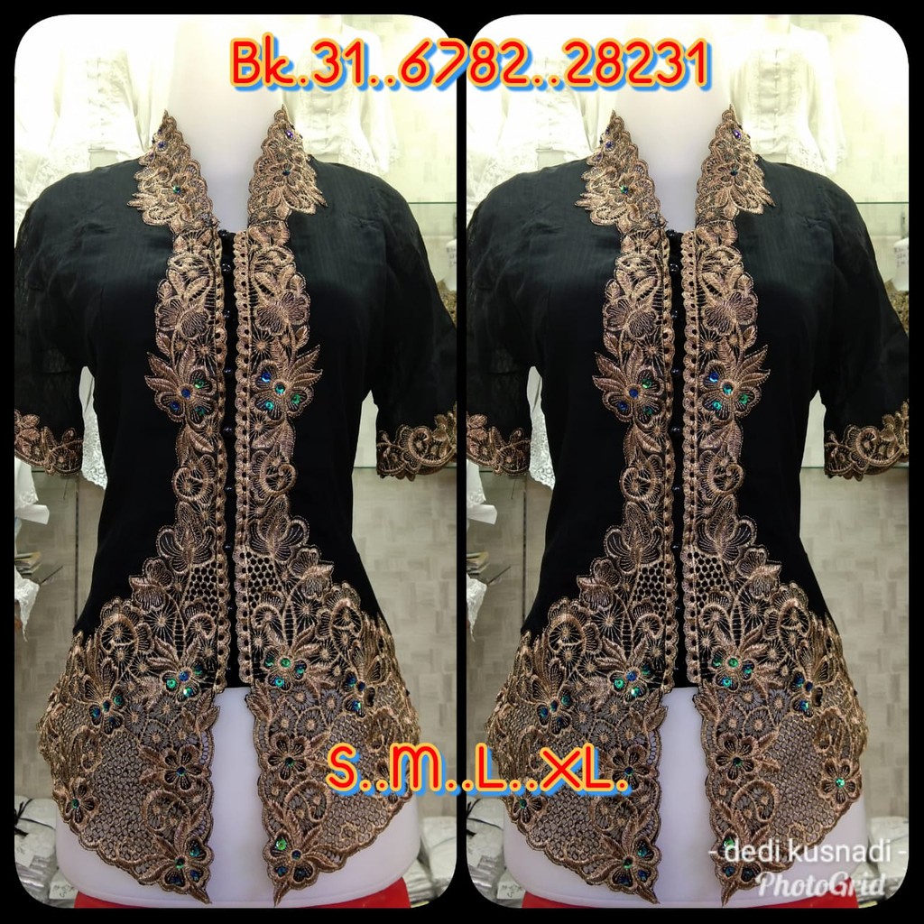 KEBAYA HITAM LENGAN PENDEK 6782