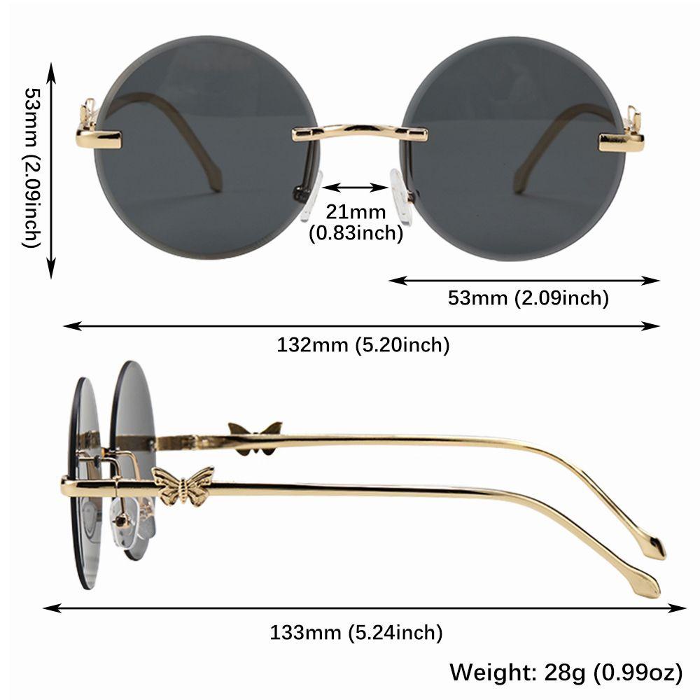 Lily Kacamata Hitam Untuk Wanita Vintage Frame Metal Bulat Shades