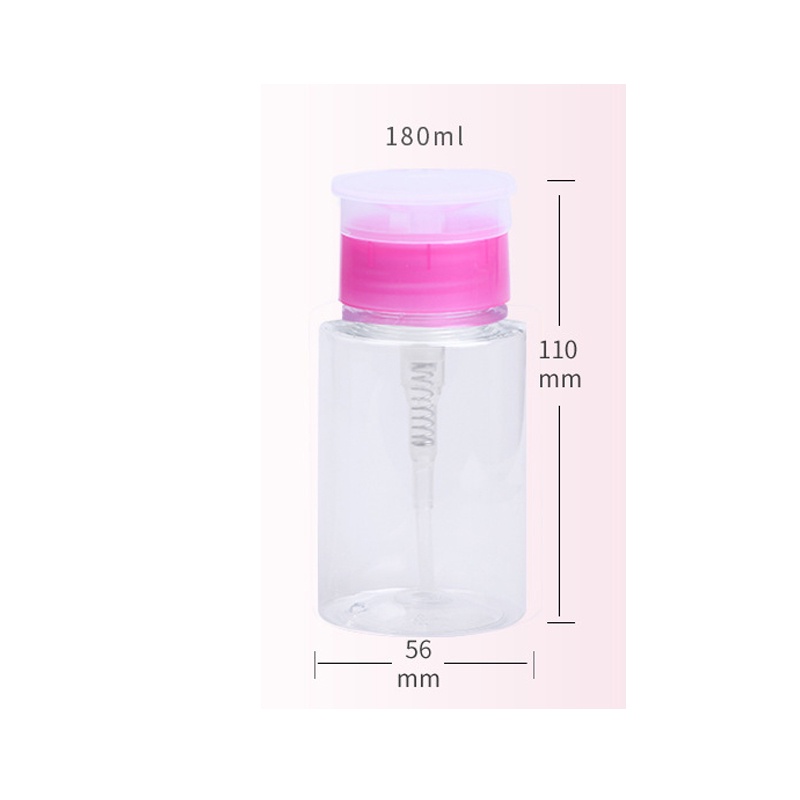 Botol Dispenser Kosong Model Tekan/Botol Pump Nail Art/  Botol Cleanser UV Gel 180ml