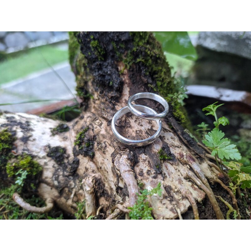 CINCIN PERAK ASLI 925/ Silver Couple  Polos Elegan Kadar Perak 925
