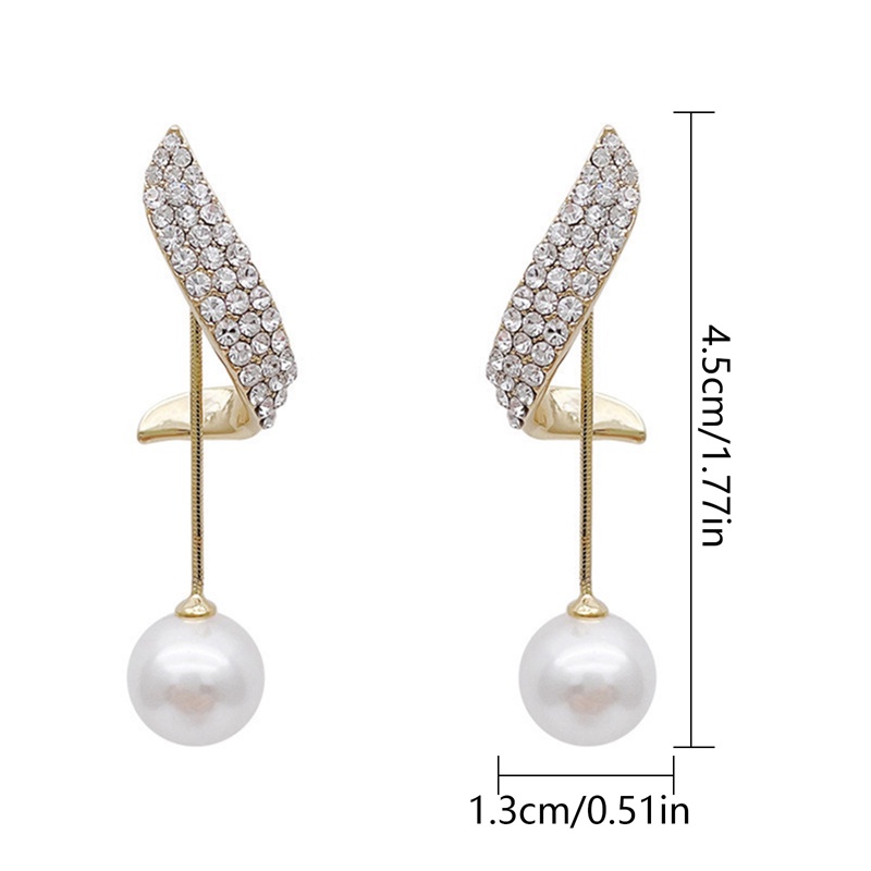 Anting Tusuk Lapis Emas 14K Dengan Mutiarabatu Zircon Berkilau Gaya Korea Untuk Wanita