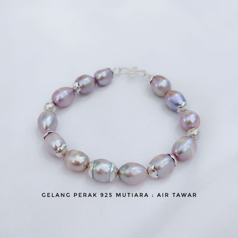 Gelang perak 925 asli lombok bersertifikat Gelang perak Aksesoris perak 925 asli Gelang mutiara tawa