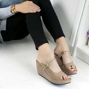 COD BAYAR DI TEMPAT SANDAL WANITA SANDAL WEDGES MR64 MOCA Wedges Batam Wedges Cewek Nyaman Fashionab