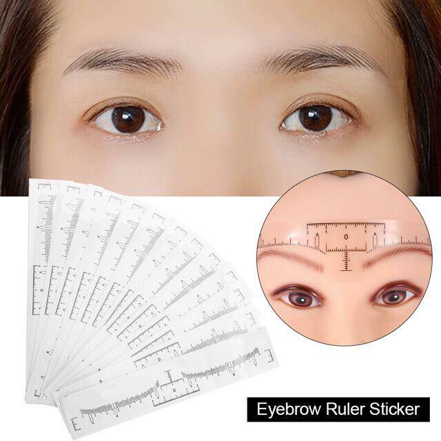 Penggaris Stiker untuk Sulam Alis Eyebrow Template Ruller