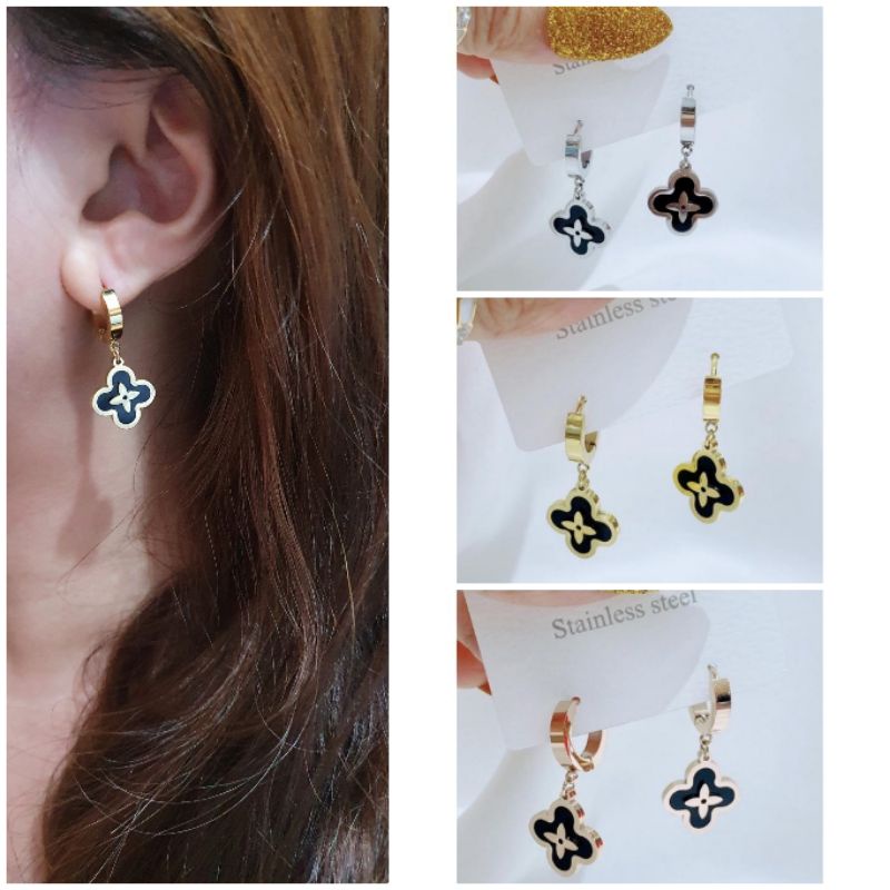 Anting Titanium Asli Motif elv Premium quality anti karat anti alergi Stainless steel branded band 05