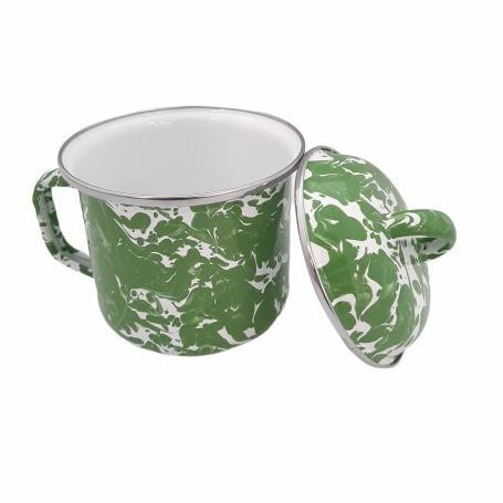 Kedaung Cangkir dengan Tutup / Mug Enamel with cover 12 cm - Hijau