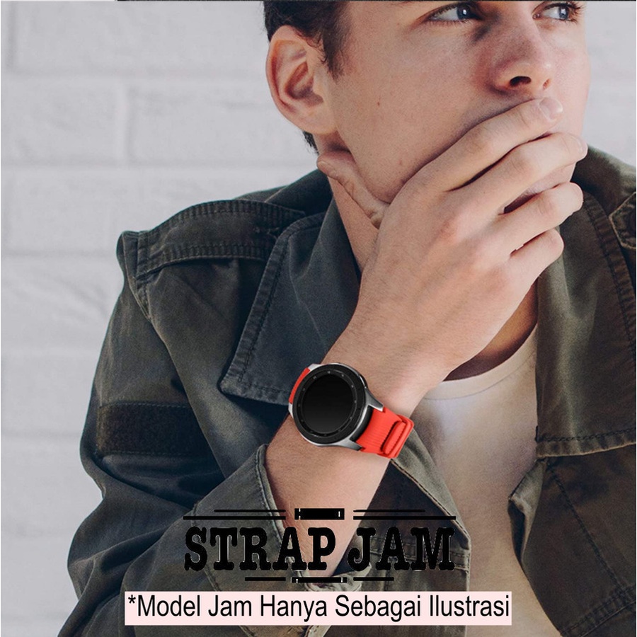 M46 Tali Jam Tangan Advan StartGo R1 Pro - Strap 22mm Rubber Silikon Garis Vertical