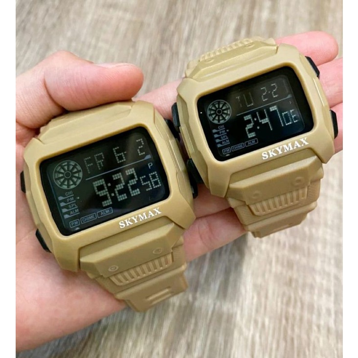 Jam Tangan Skymax Couple Pria Wanita Satuan Set Modal Kotak Anti Air Ori Bisa COD