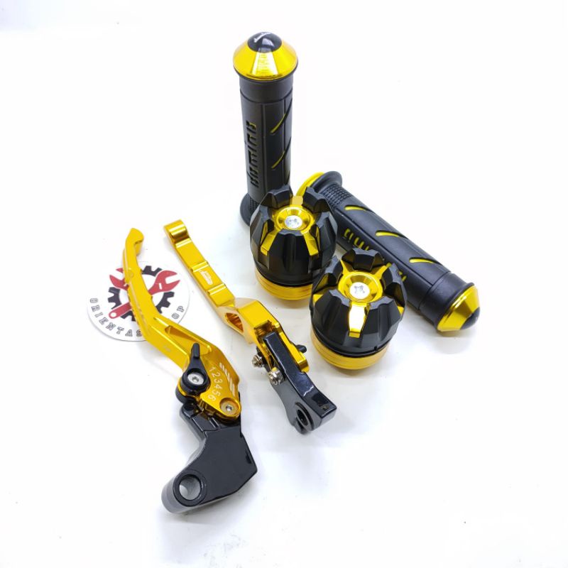 Handle sisik CNC+ handgrip jalu cnc domino+ jalu as roda vixion R15 v3 scorpio rx king new