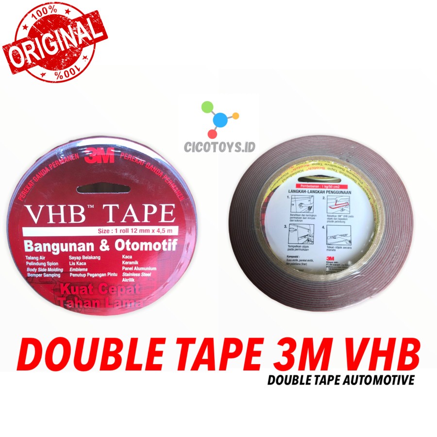 

DOUBLE TAPE 3M VHB 12mm x 4,5mm - ORIGINAL DOUBLE TAPE AUTOMOTIVE