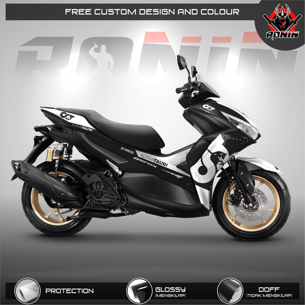 Sticker Decal FULL BODY All New Aerox 155 Connected Motif Alphatauri Black